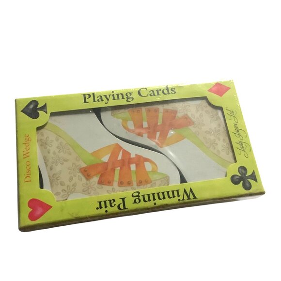 Vtg 2005 Lady Jayne Ltd Disco Wedge Shoes Playing Cards 52 Card Deck Joker NEW - Picture 1 of 5